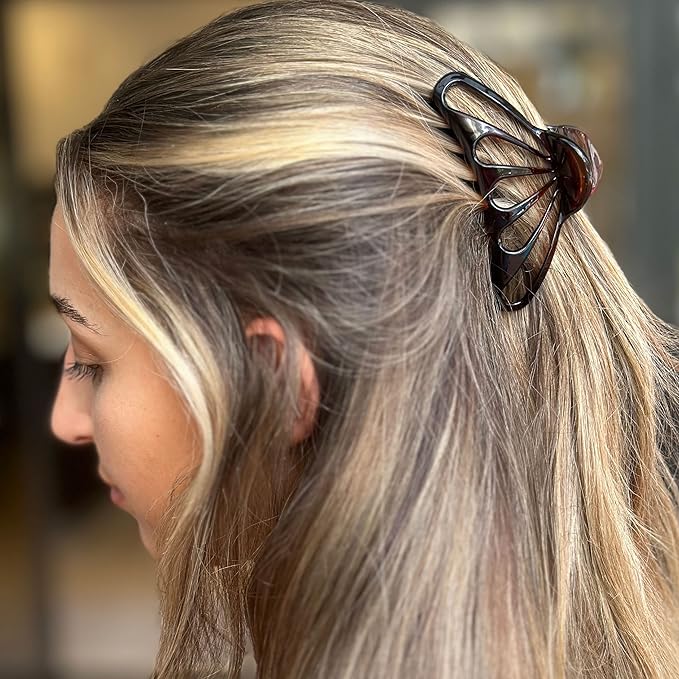 Camila Paris NV109 2PK French Hair Clip for Women Thick Hair for Long Curly Wavy Hair, Girls Hair Claw Clips Fashion Styling Hair Accessories for Women, Strong Hold Grip, Made in France