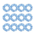 Pack of 12 Cotton Hair Scrunchies Single Jersey Solid Color Ponytail Holders Hair Ties for Girl (Light Blue)