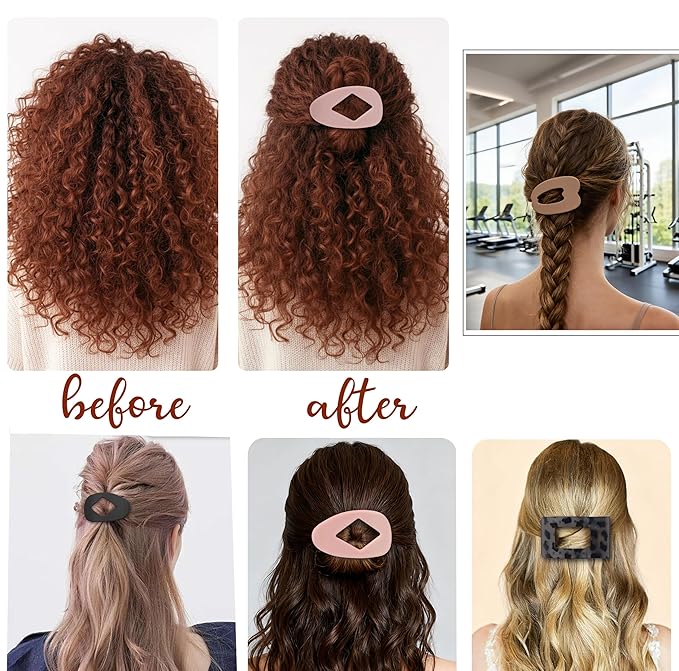 Large Matte Flat Hair Claw Clips for Women, 6 Pcs Non-slip Jaw Clamps, Stylish Matte Hair Accessories for Medium & Thin Hair, Strong Hold Claw Clips for Daily Wear, Shower, Travel