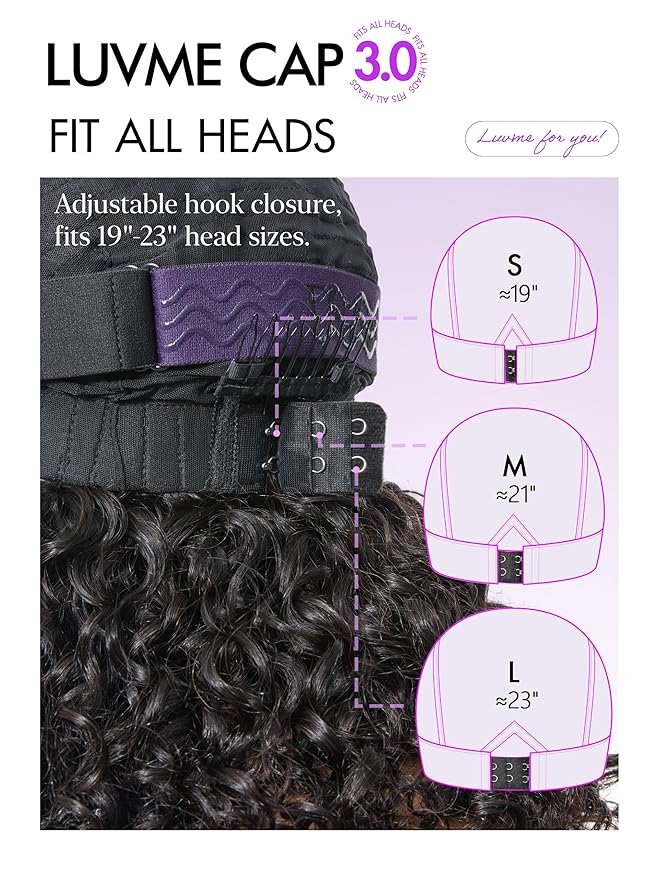 LUVME HAIR 100% Human Hair Wigs Curly Deep Wave Glueless Lace Front 12 Inches, Pre Cut Plucked Hd Lace Short Wig Ready To Go Natural Color Straight Bleached Knots Side Part Black Wigs