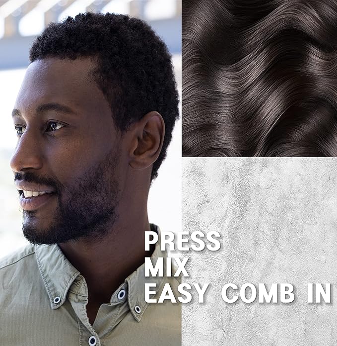 Edbe Hair Color Easy Comb Dark Brown (4 Pack) - Grey Hair Mustache and Beard Coloring for Men with One Application Kit