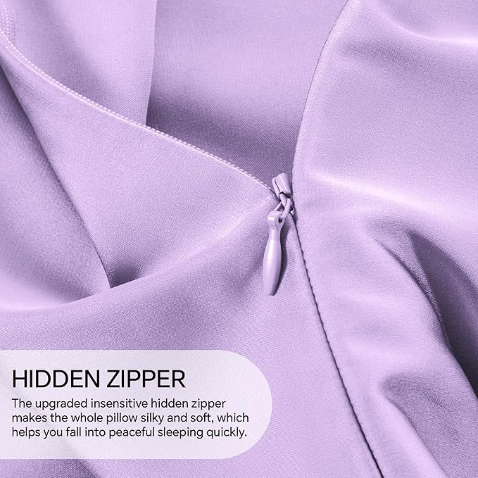 INFIIXSO Mulberry Silk Pillowcase for Hair and Skin, Silk Pillow Cases King Size with Hidden Zipper 20x40 Inches, Extraordinary Smooth and Soft Cooling Pillow Cases for Hot Sleepers(Lavender, 1 Pack)