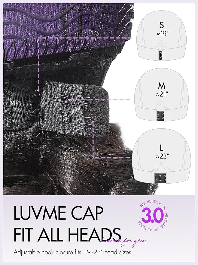 LUVME HAIR Loose Wave Bob Real 100% Human Hair Short Wigs Glueless Pre Cut Plucked Hd Lace Wig Ready To Go Natural Color Bleached Knots Side Part Black Wigs 12 Inches