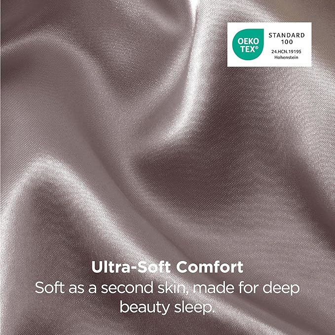 Bedsure King Size Satin Pillowcase Set of 2 - Dusty Rose Silky Pillow Cases for Hair and Skin with Envelope Closure, Similar to Silk Pillow Cases, Gifts for Women Men, 20x36 Inches, 2pcs