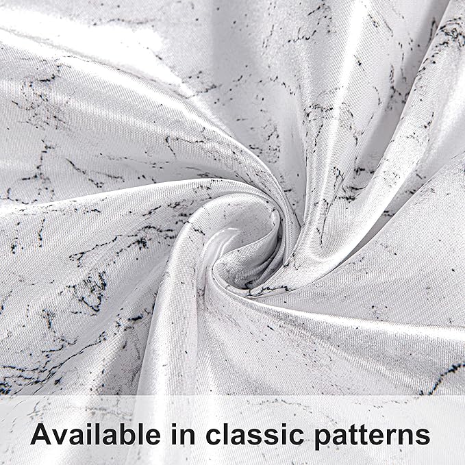 NTBAY 2 Pack Satin Queen Pillowcases for Hair and Skin, Luxurious and Silky Marbling Printed Pillow Cases with Envelope Closure, 20x30 Inches, White