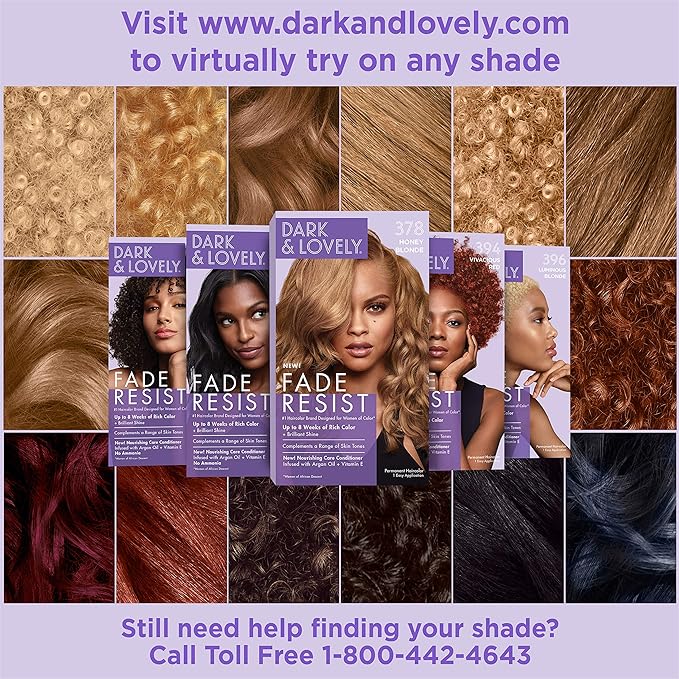 SoftSheen-Carson Dark and Lovely Fade Resist Rich Conditioning Color, Midnight Blue 382 (Pack of 2)