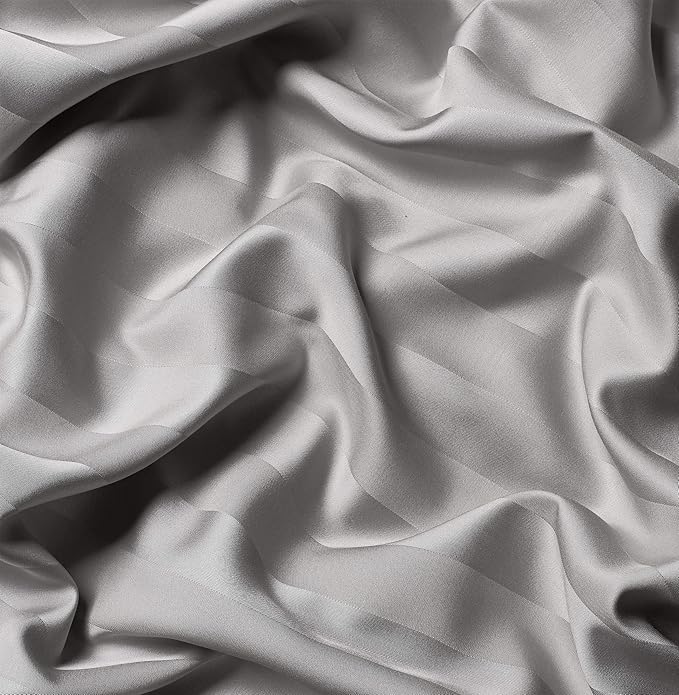 King Pillowcases by Pure Bamboo, Genuine 100% Organic Viscose Derived from Bamboo, Luxuriously Soft & Cooling, Double Stitching, Envelope Closure (2 King Pillowcases, Jacquard Silver)