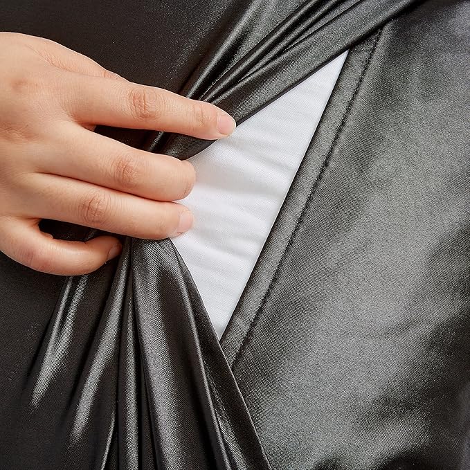 Black Satin Pillowcases Queen Size Set of 2 for Hair and Skin,Black Silk Pillowcase Breathable Pillowcase with Envelope Closure