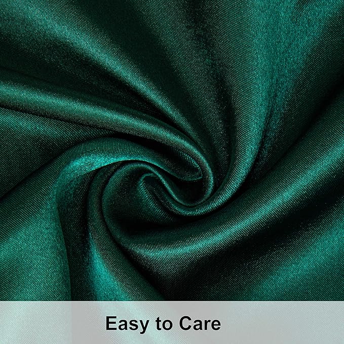 NTBAY 2 Pack Satin Standard Pillowcases for Hair and Skin, Luxurious and Silky Pillow Cases with Envelope Closure, 20x26 Inches, Dark Green